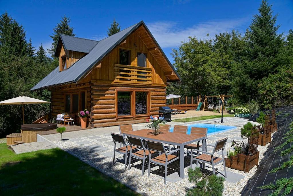 Polana Slowikowa 5 Star- Domek W Gorach Z Jacuzzi, Sauna,Basen,Ogrod Z Lasem, Kominek I Narty Stroza  Exteriör bild
